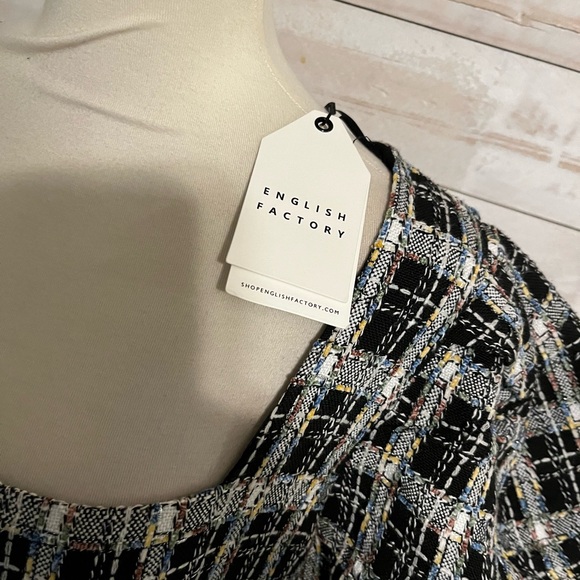 NWT English Factory size M tweed mini dress - Picture 6 of 11